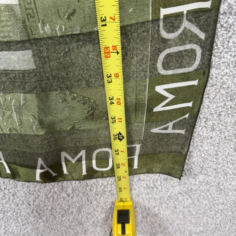 Vintage Y2K Roma Square Scarf 38x39 Mediterranean Greco Roman Italian European